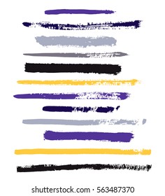 color vector brush strokes of paint on white background 