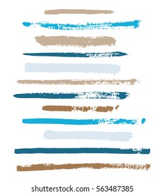 color vector brush strokes of paint on white background 