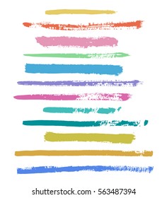 color vector brush strokes of paint on white background 
