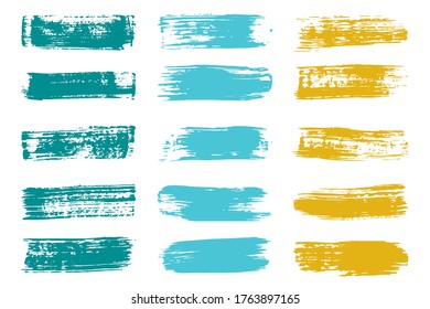 Color vector brush strokes. Brush, pen, marker, chalk.  Vector illustration. Dry brush.  Hand drawn vector.