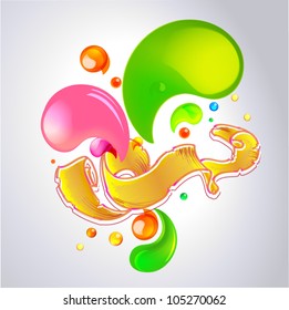 Color vector bubbles banner and ribbon part 1