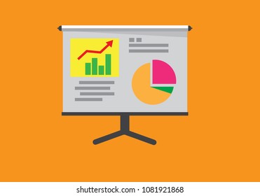 Color of Vector Business Growing Chart Presentation Icon