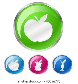 color vector of buttons with apple