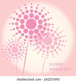 color vector card with flowers and place for your text isolated on white background 