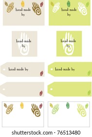 color vector cards with pictures of hands on the background and place for your text