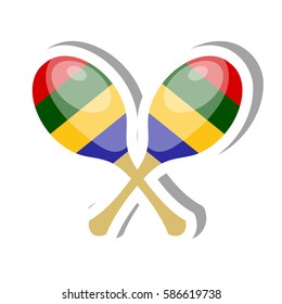 Color vector Cartoon musical instrument maracas on a white background. Stock illustration