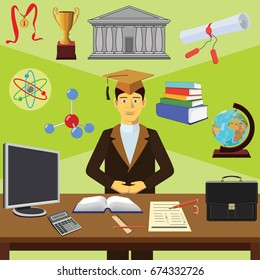 Color vector clip art. Infographics. Student