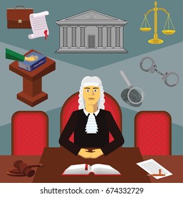 Color vector clip art. Infographics. Profession of the judge