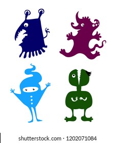 Color vector collection of funny and cute monsters