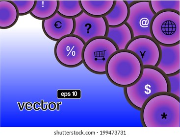 color vector communication bubbles with icons