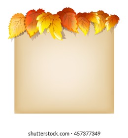Color Vector Design Template With Autumn Leaves