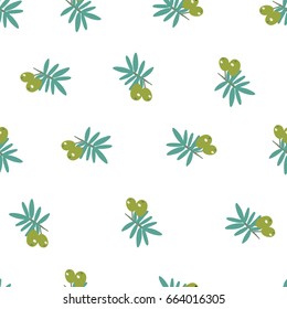 Color vector doodle pattern, with olive branches. A simple picture.