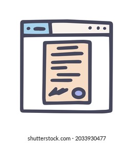 color vector doodle simple icon online document