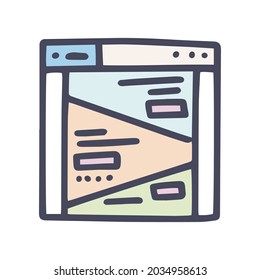 color vector doodle simple icon landing page