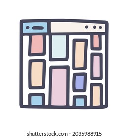 galería de iconos simples del doodle del vector de color
