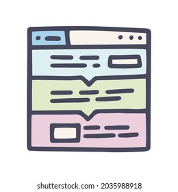 color vector doodle simple icon landing page