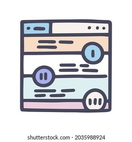 color vector doodle simple icon landing page