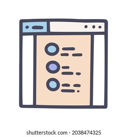 Farbvektordoodle einfache Symbolwebseite