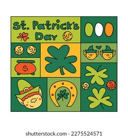Color vector doodle st patrick's day card