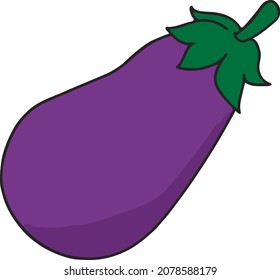 dibujo del vector de color de la berenjena