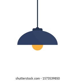 Color vector drawing, lampshade with a light bulb. Simple flat design