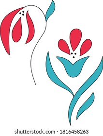 color vector drawings of flowers for patterns