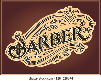 Color vector, editable template for the design of advertisements for barbershop.