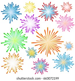 Color vector firework for decorate design artwork.