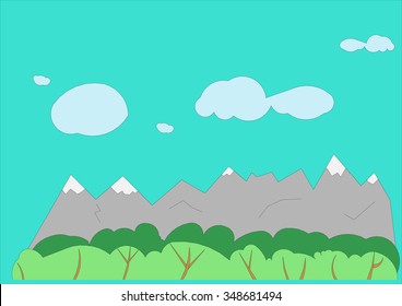 Fun Dreamy Landscape Vector Cartoon Illustration Stock Vector (Royalty ...