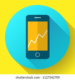 Color vector flat mobile phone icon