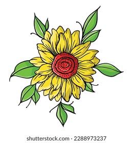 Color vector of flower. Suitable for plant and trees consign or symbol.