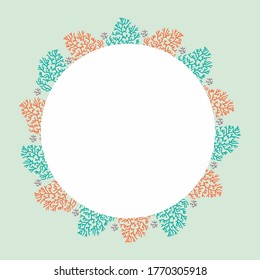 color vector frame of autumn branches