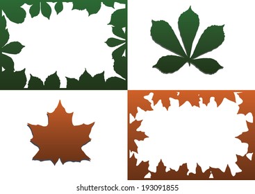 color vector frame with leaves image for photo