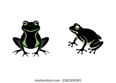 color vector frog silhouette illustration