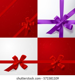 Color vector gift box, bows and ribbons