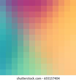 Color vector gradient background made from monochrome squares of pixels.
