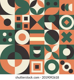 Color Vector Graphic of Neo Geo Design Pattern with Unique Geometric Shapes. Good for Pillow Case, Curtain Window, Wallpaper, Bed Sheet, etc.