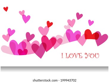 color vector hearts banner with frame for your text