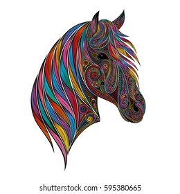 Color vector horse of beautiful patterns