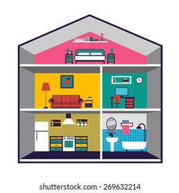 color vector house interior infographic design elements