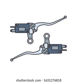 Color vector icon auto moto parts accessories brake lever. Repair service equipment. Engine elements shop catalog. Vintage vehicle symbol. Motorcycle mechanic. Transportation. Graphic element sign.