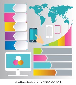 Color vector icon set. Infographic elements