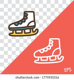 Color vector icon with skates