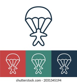 Color vector icon with skydiver