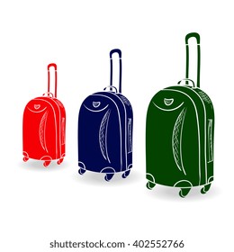 Color vector icon of suitcase