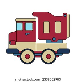 Color vector icon with toys car, truck. Engaging and interactive toys that spark creativity and imagination. Designed for kids. Encourage playtime and ignite the joy of discovery with children's toys.