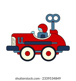 Color vector icon with toys car. Engaging and interactive toys that spark creativity and imagination. Designed for kids. Encourage playtime and ignite the joy of discovery with popular children's toys
