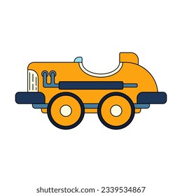 Color vector icon with toys car. Engaging and interactive toys that spark creativity and imagination. Designed for kids. Encourage playtime and ignite the joy of discovery with popular children's toys