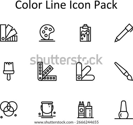 Color Vector Icons - 12 in Line Format