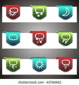 Color vector icons set. Vector navigation template (set 4).